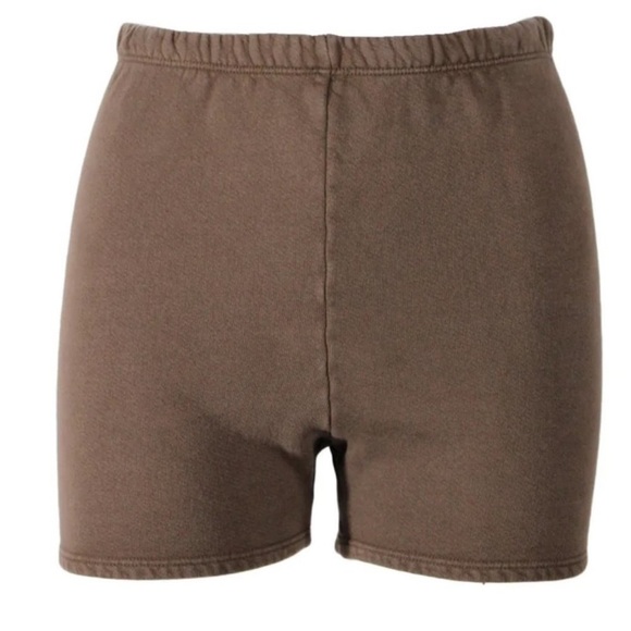 Joah Brown Fitted Sweat Shorts in Brown - Picture 3 of 12
